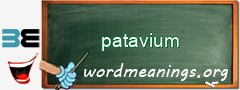 WordMeaning blackboard for patavium